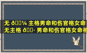 无 🌼 主格男命和伤官格女命（无主格 🕷 男命和伤官格女命相配吗）